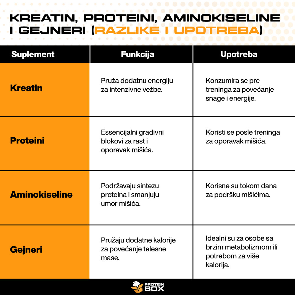 06 Kreatin proteini aminokiseline i gejneri Razlike i upotreba