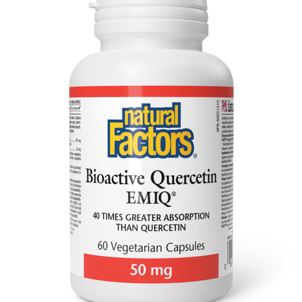 Bioactive Quercetin EMIQ 50 mg, Natural Factors, 60 kapsula